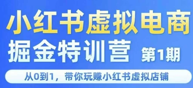 小红书虚拟电商掘金特训营第1期，从0到1，带你玩转小红书虚拟店铺-轻金阁
