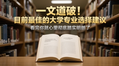 付费文章：一文道破！目前最佳的大学专业选择建议，看完你就心里彻底踏实明朗了-轻金阁