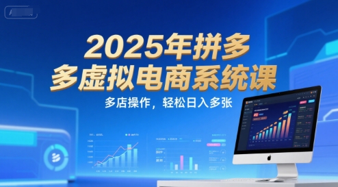 2025年拼多多虚拟电商系统课，多店操作，轻松日入多张-轻金阁