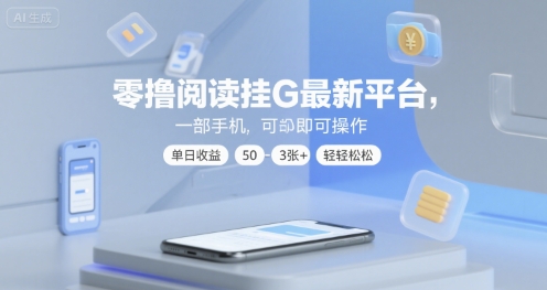 零撸阅读挂G最新平台，一部手机即可操作，单日收益50-3张+轻轻松松【揭秘】-轻金阁