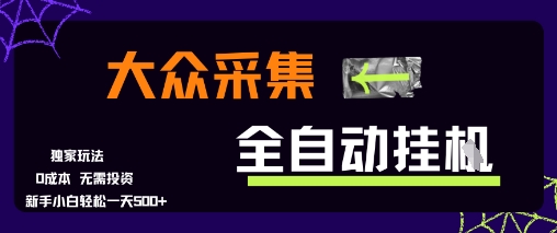 大众采集全自动玩法，新手小白轻松一天5张+，操作简单零成本【揭秘】-轻金阁