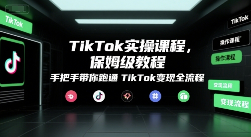 TikTok实操课程，保姆级教程，手把手带你跑通TikTok变现全流程-轻金阁