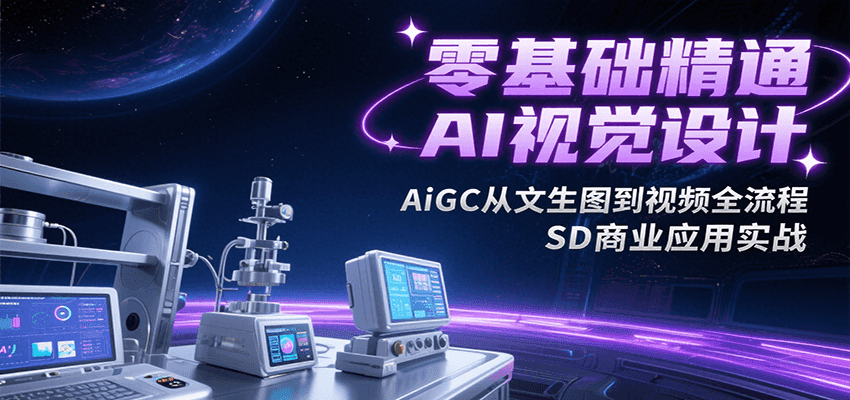 零基础精通AI视觉设计，AiGC从文生图到视频全流程，SD商业应用实战-轻金阁