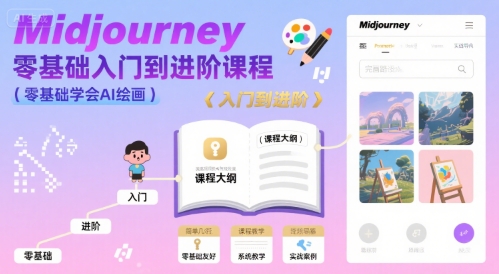 midjourney零基础入门到进阶课程，零基础学会AI绘画-轻金阁