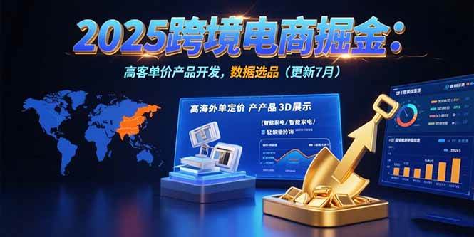 （15512期）2025跨境电商掘金：蓝海市场定位，高客单价产品开发，数据选品(更新7月)-轻金阁