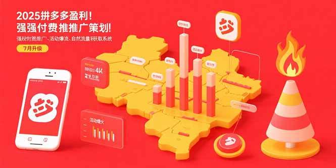 （15509期）2025拼多多盈利地图：强付费推广策略/活动爆流/自然流量获取系统(7月更新)-轻金阁