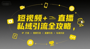 短视频+直播私域引流全攻略，IP打造 +视频引流 +直播引流 +私域沉淀-轻金阁
