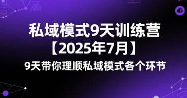 私域模式9天训练营【2025年7月】​9天带你理顺私域模式各个环节-轻金阁