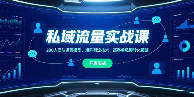 （15403期）私域流量实战课，200人团队运营模型，矩阵引流技术，高客单私聊转化策略-轻金阁