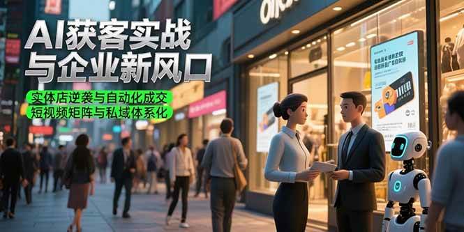 （15348期）AI获客实战与企业新风口，实体店逆袭与自动化成交 短视频矩阵与私域体系化-轻金阁
