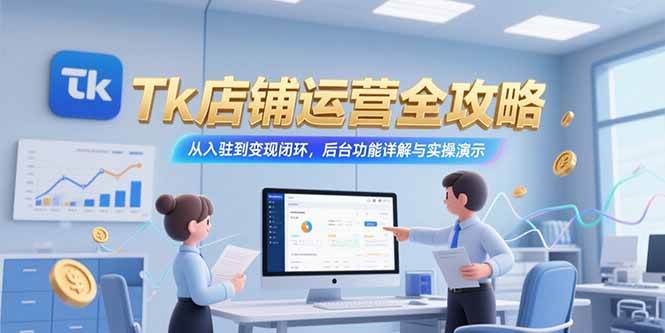 （15345期）Tk店铺运营全攻略，从入驻到变现闭环，后台功能详解与实操演示-轻金阁