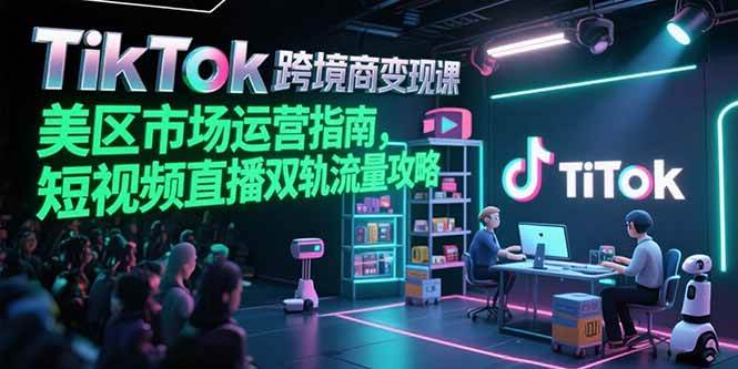 （15344期）TikTok跨境电商变现课，美区市场运营指南，短视频直播双轨流量攻略-轻金阁