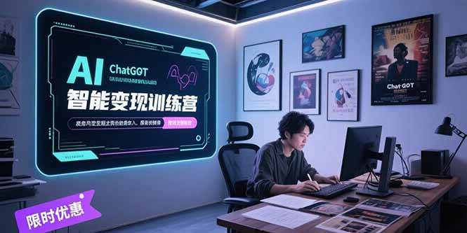 （15389期）AI智能变现训练营，ChatGPT写作变现，电影解说制作，图文带货方法论-轻金阁