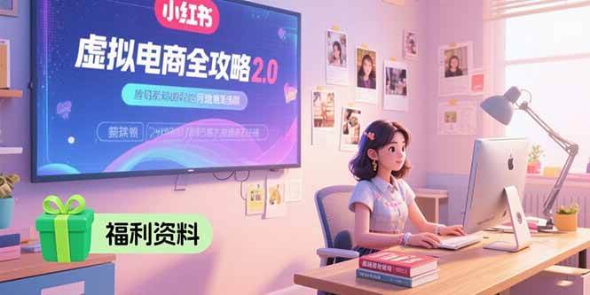 （15387期）虚拟电商全攻略2.0，开店选品实操流程，账号定位、货源发布、笔记发布技巧-轻金阁