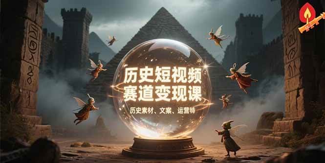 （15386期）历史短视频赛道变现课，百集素材库应用，文案剪辑技巧，账号运营全案-轻金阁