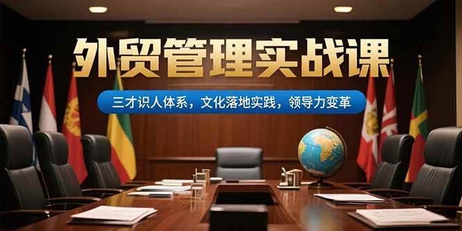 （15380期）外贸管理实战课，三才识人体系，文化落地实践，领导力变革-轻金阁