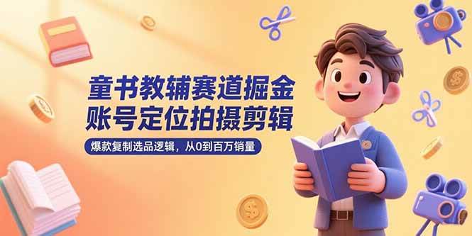 （15326期）童书教辅赛道掘金，账号定位拍摄剪辑，爆款复制选品逻辑，从0到百万销量-轻金阁