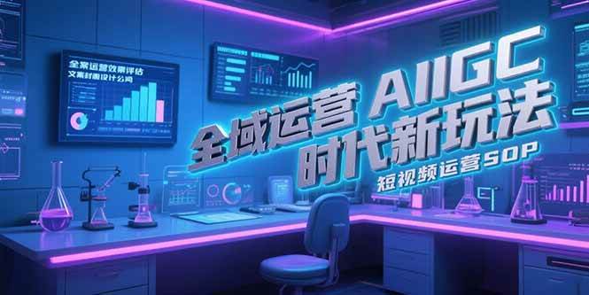 （15327期）全域运营AIGC时代新玩法，文案封面设计公式，短视频运营SOP-轻金阁