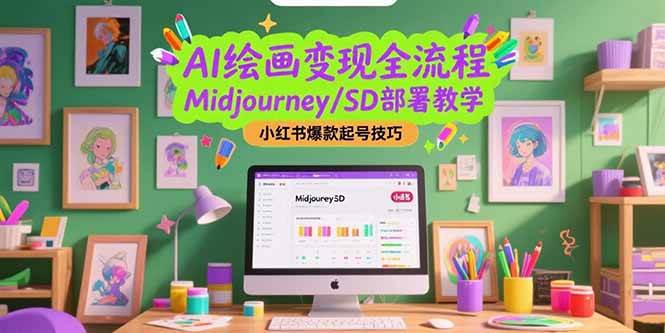 （15324期）AI绘画变现全流程，Midjourney/SD部署教学，小红书爆款起号技巧-轻金阁