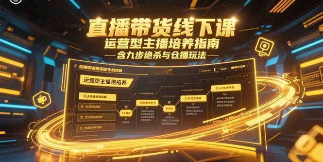 （15281期）直播带货线下课，运营型主播培养指南，含九步绝杀与仓播玩法-轻金阁