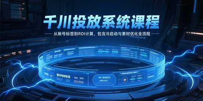 （15263期）千川投放系统课程，从账号标签到ROI计算，包含冷启动与素材优化全流程-轻金阁