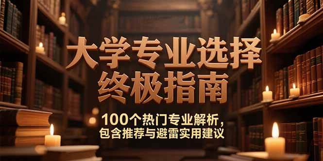 （15261期）付费文：大学专业选择终极指南,100个热门专业解析,包含推荐与避雷实用建议-轻金阁