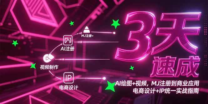 （15245期）3天速成AI绘图+视频，MJ注册到商业应用，电商设计+IP统一实战指南-轻金阁