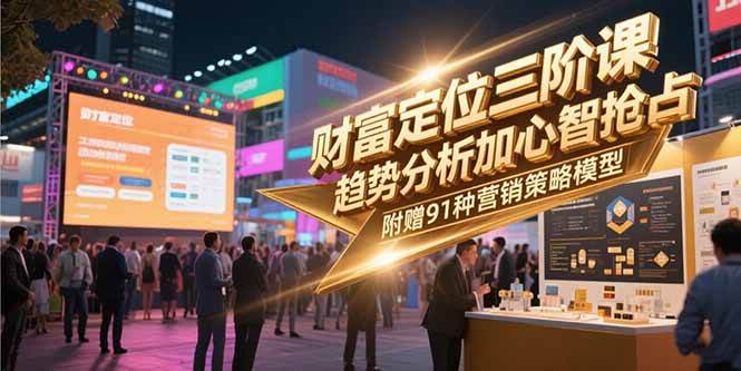 （15219期）财富定位三阶课，趋势分析加心智抢占，附赠91种营销策略模型-轻金阁