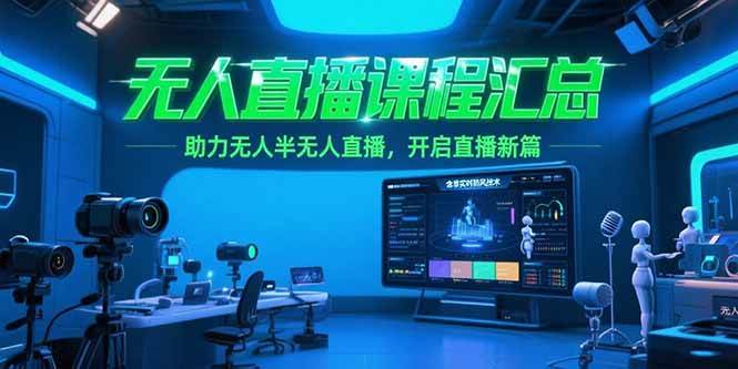 （15218期）无人直播课程汇总，含非实时防风技术，助力无人半无人直播，开启直播新篇-轻金阁