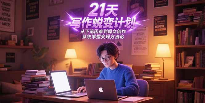 （15204期）21天写作蜕变计划，从下笔困难到爆文创作，系统掌握变现方法论-轻金阁