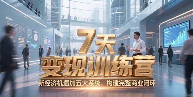 （15200期）7天咨询师变现训练营，新经济机遇加五大系统，构建完整商业闭环-轻金阁