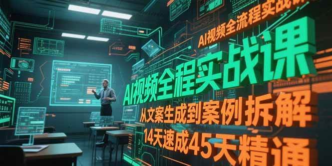 （15172期）AI视频全流程实战课，从文案生成到案例拆解，14天速成45天精通-轻金阁
