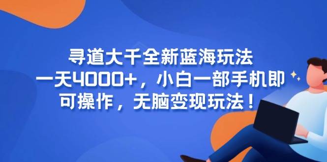 （15050期）寻道大千全新蓝海玩法，一天4000+，小白一部手机即可操作，无脑变现玩法！-轻金阁