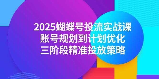 （14987期）2025蝴蝶号投流实战课，账号规划到计划优化，三阶段精准投放策略-轻金阁