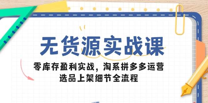（14831期）无货源实战课：零库存盈利实战，淘系拼多多运营，选品上架细节全流程-轻金阁