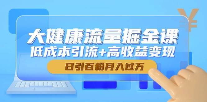 （14811期）大健康流量掘金课，低成本引流+高收益变现，日引百粉月入过万-轻金阁