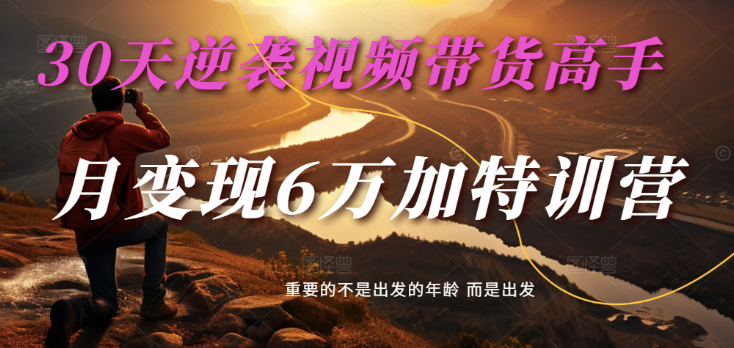 2025视频带货30天逆袭视频带货高手，单月变现6万加特训营-轻金阁