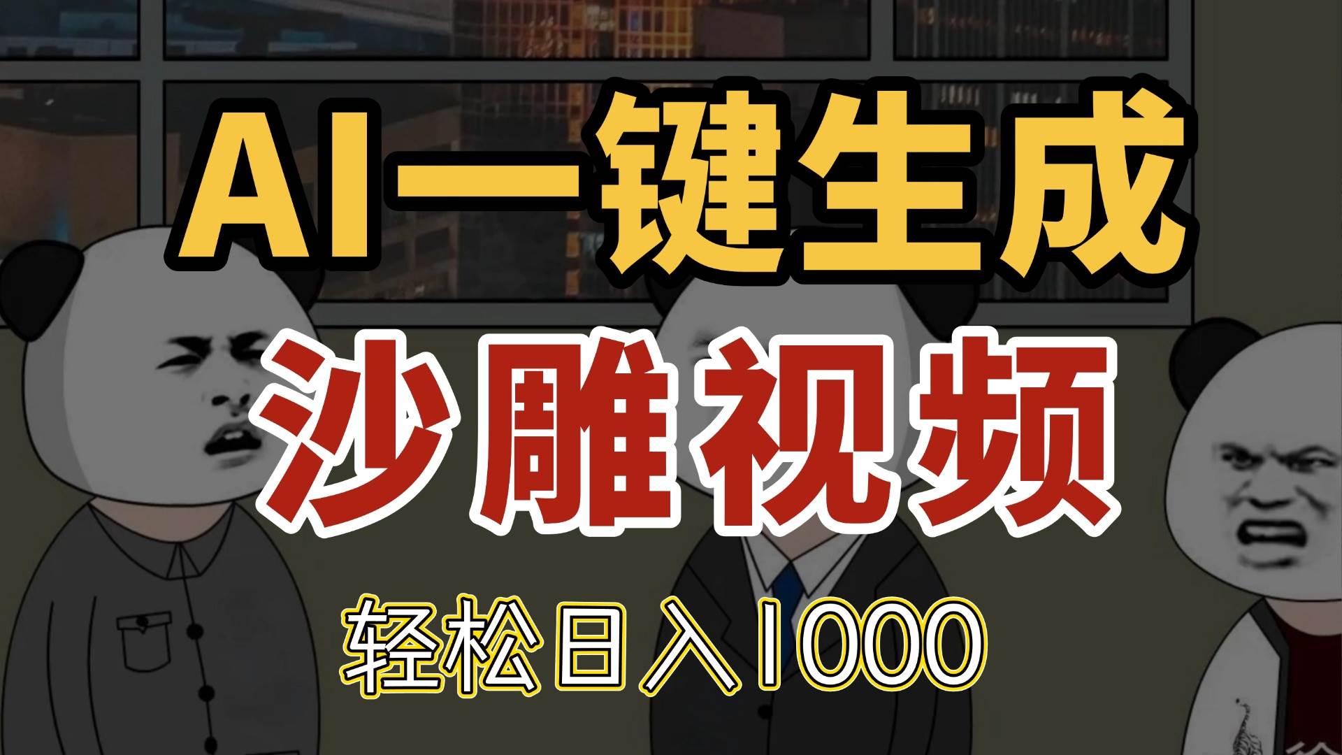 （14756期）AI一键生成沙雕视频，一条视频千万播放，轻松日入1000-轻金阁