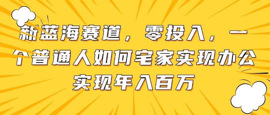 （14700期）新蓝海赛道，零投入，一个普通人如何宅家办公实现年入百万-轻金阁