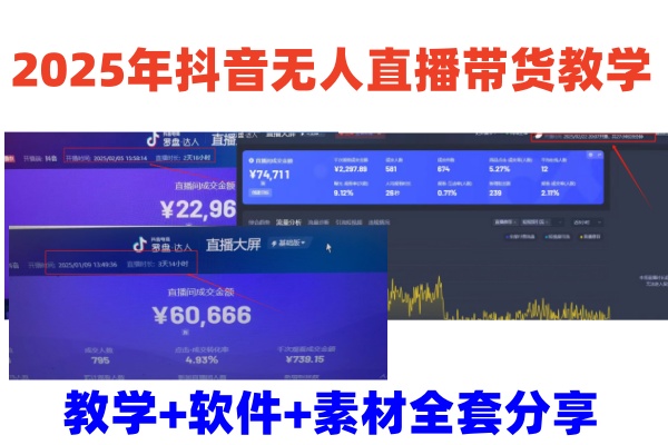 2025年抖音无人直播带货教学，从0到1全程干货快速撸金-轻金阁