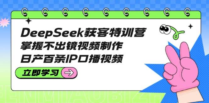 DeepSeek获客特训营：掌握不出镜视频制作，日产百条IP口播视频-轻金阁