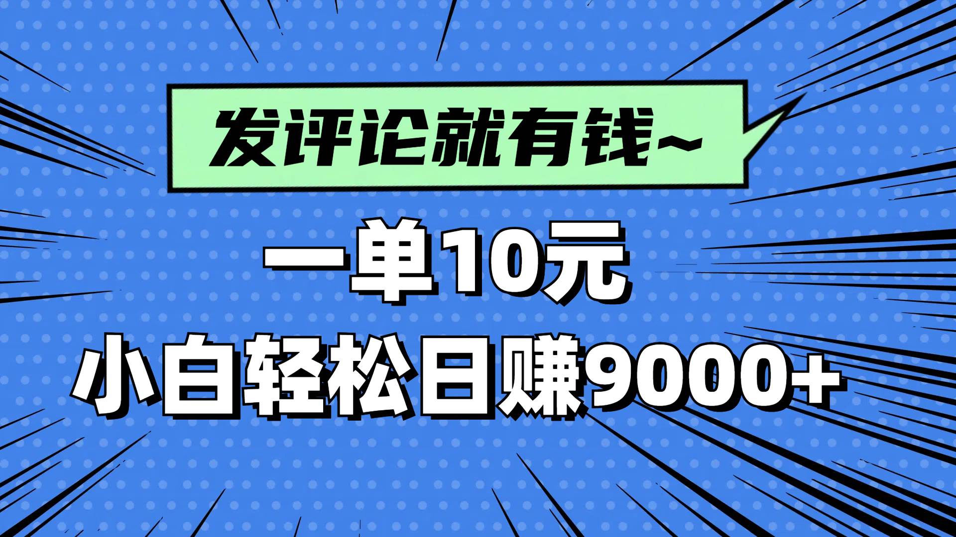 （14511期）评论就有收益，一单10元，小白也能轻松日赚9000+-轻金阁