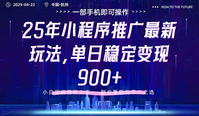 （14494期）25年小程序推广最新玩法，单日稳定变现900+，小白轻松上手-轻金阁
