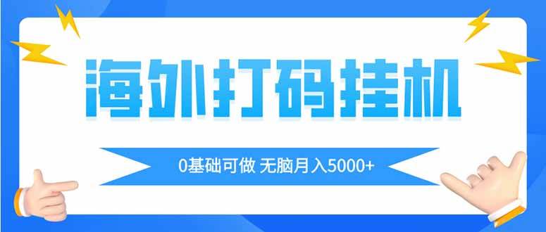 （14449期）海外打码平挂机项目，全自动撸美金，无脑月入5000+-轻金阁