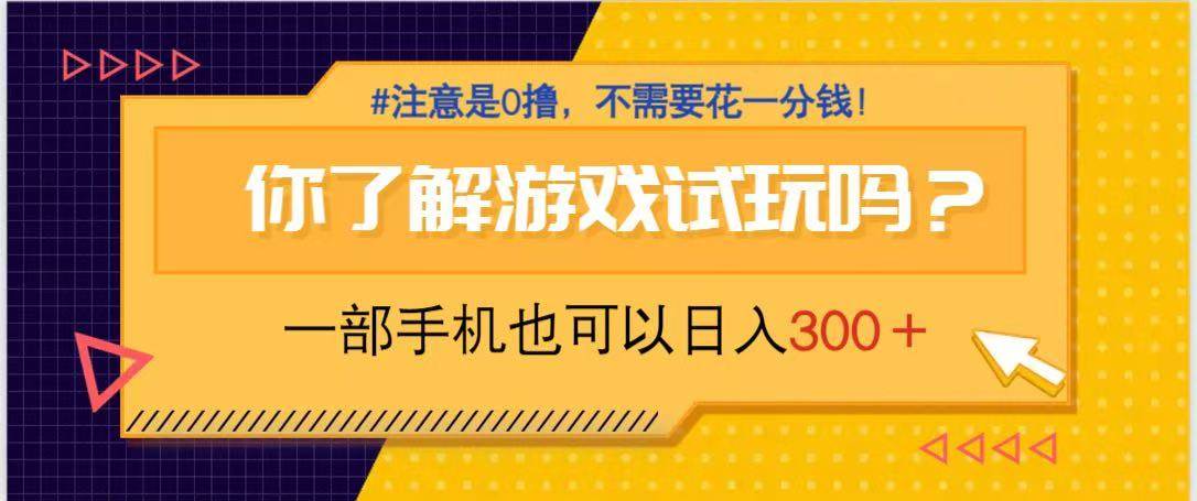 （14440期）游戏试玩，一部手机就可以日入300+，纯0撸项目，不需要花任何一分钱，…-轻金阁