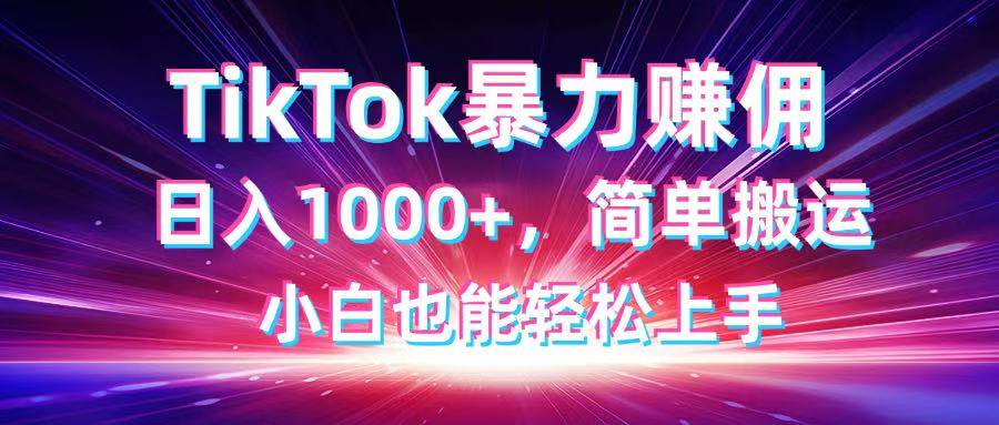 （14402期）TikTok搬运暴力赚佣，日入1000+，简单搬运，小白也能轻松上手-轻金阁