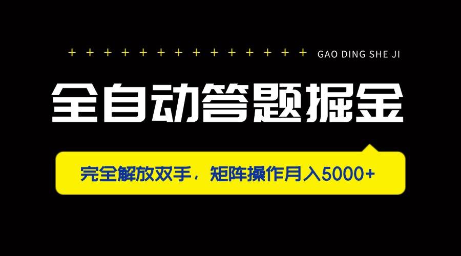 （14337期）全自动答题掘金，完全解放双手，矩阵操作月入5000+-轻金阁