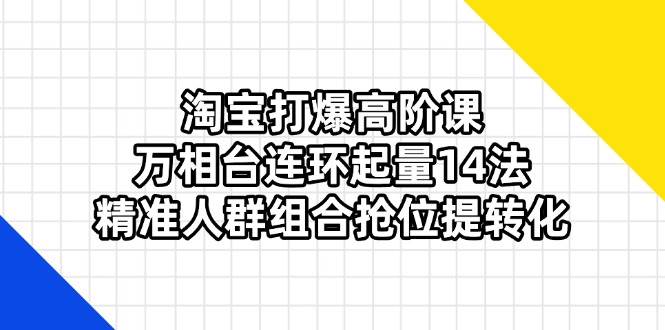 （14298期）淘宝打爆高阶课：万相台连环起量14法，精准人群组合抢位提转化-轻金阁