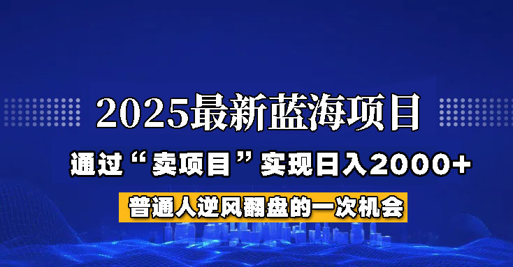 2025年蓝海项目，如何通过“网创项目”日入2000+-轻金阁