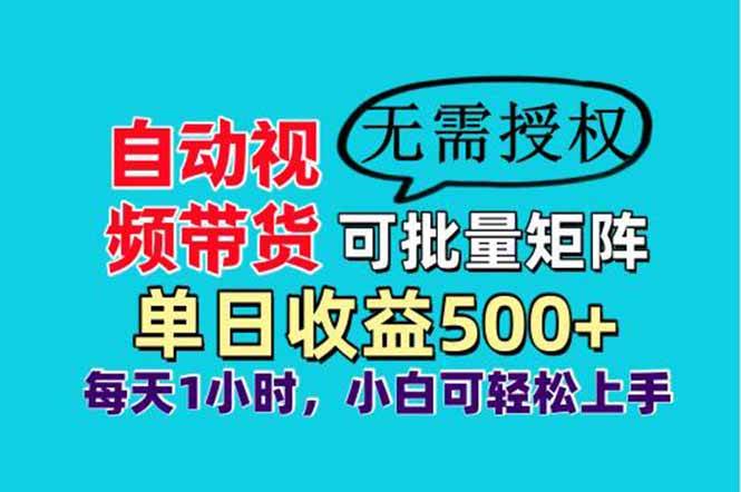 （14229期）自动视频带货，可批量矩阵，单日收益500+、轻松实现睡后收益，小白可…-轻金阁